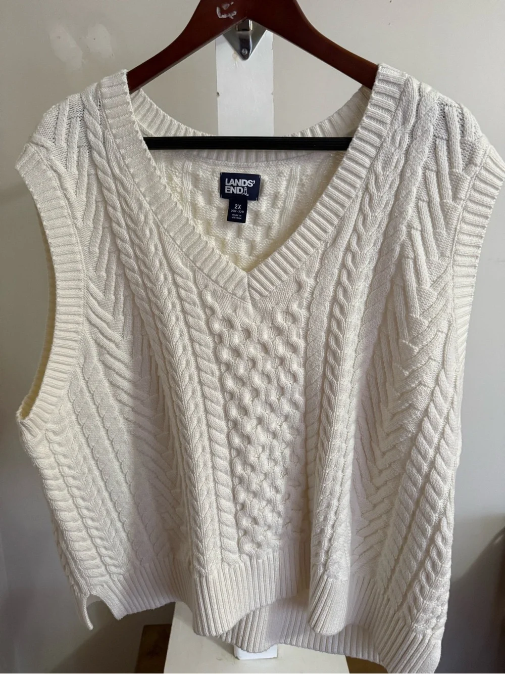 Lands’ End Cable-Knit Sweater Vest